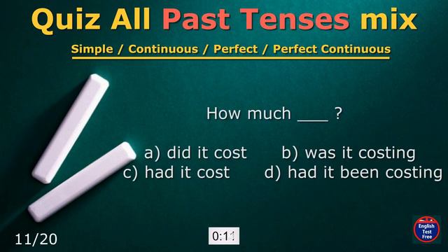 #quiz #quiz Past Tenses (mix 20) #english #grammar #past #simple #continues #perfect