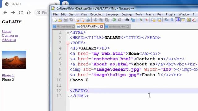 How to link photo using anchor tag in HTML | HTML basics lesson-19 | anchor tag tutorial 2