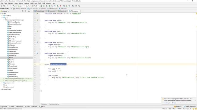 Kotlin Beginner | Kotlin | Training | Learn Kotlin By Making App | Kotlin Nested Class