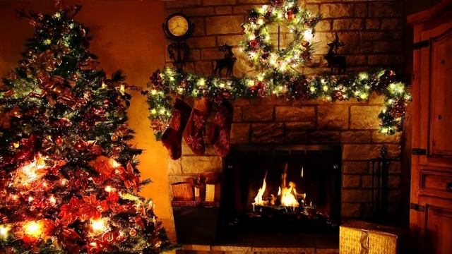 Новогодний огонь в камине | Огонь горит в камине со звуком для сна 6 часов | Релакс на Рождество