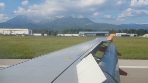 Easyjet Airbus A320 landing in Ljubljana, Slovenia from Gatwick Airport