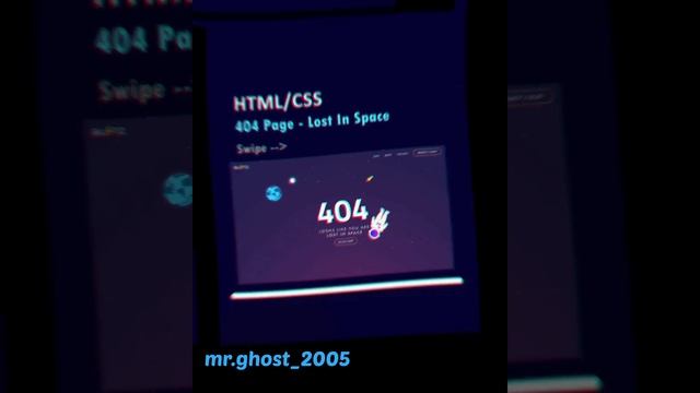 404 error page using html,css,js|@mr.ghost_2005 |in insta :- mr.ghost_2005