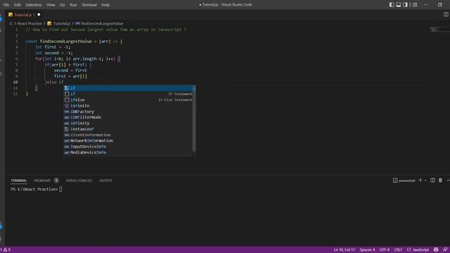 Most Asked Interview Questions || Second largest value from an array #6 #javascript #reactjs #angul