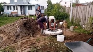 Септик из бетонных колец завершение монтажа