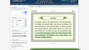 tanzil.net Vorstellung empfehlenswerte Islam Seiten 1