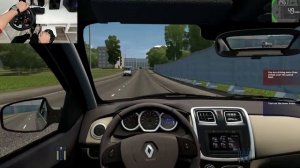 Realistic Driving With Renault Symbole (Logan ) - City Car Driving ( Steering Wheel + shifter )