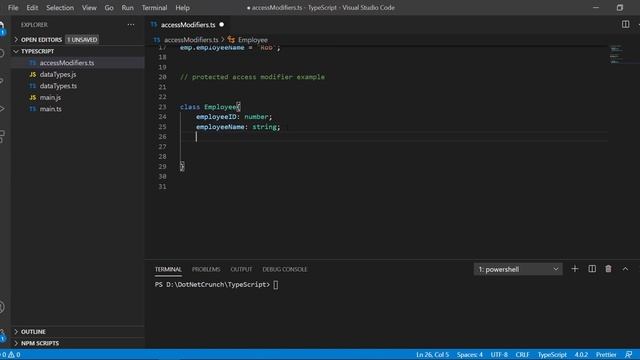 TypeScript Tutorial - Access Modifiers in TypeScript