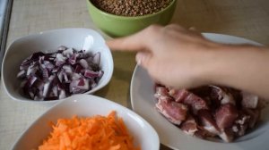 Гречка со свининой в мультиварке.