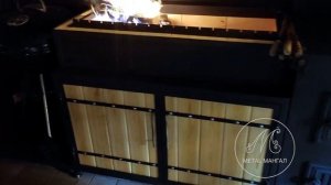 Летняя кухня с барной стойкой и мангальной зоной