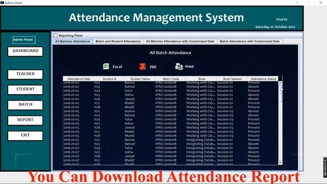 Attendance Management System Project in Java