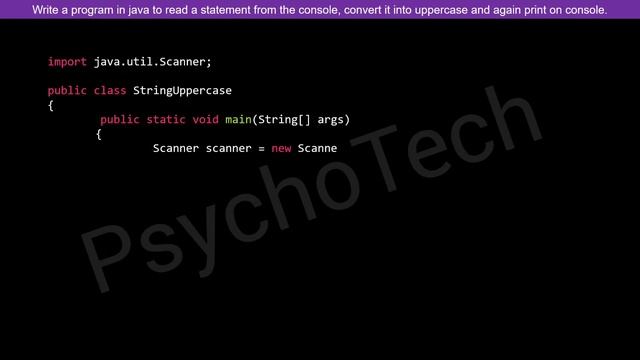 Java Program to read statement from console, convert it in to uppercase and again print on console. смотреть онлайн