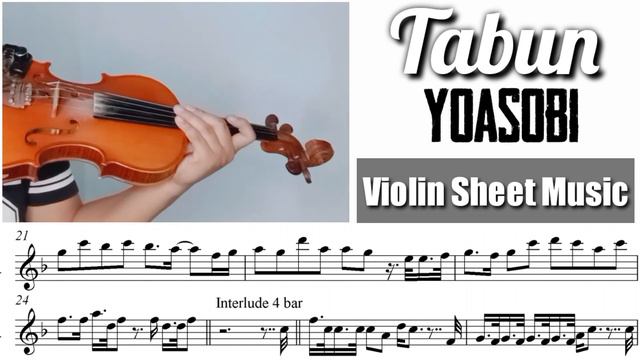 Free Sheet || Tabun - Yoasobi || Violin Sheet Music смотреть онлайн
