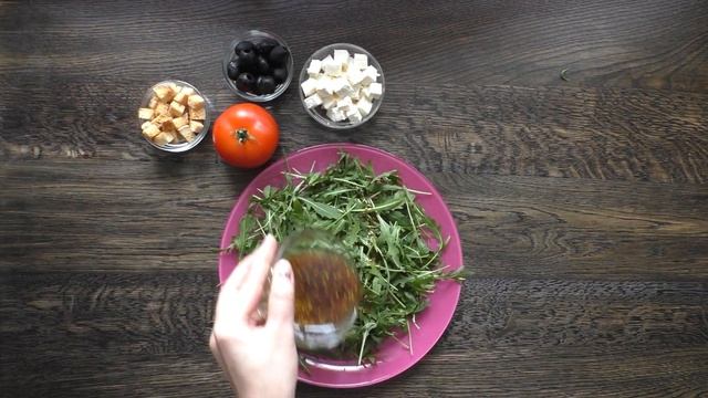 Просто и Очень ВКУСНО!!!Салат с РУККОЛОЙ, помидорами и сыром ФЕТА /My SALAD