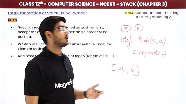 Implementation of Stack Using Python - Stack | Class 12 Computer Science Chapter 3 (2022-23)