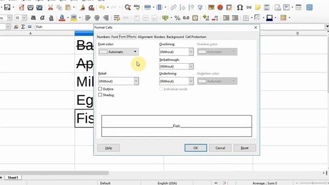 Draw a LINE through text in Libre Office Calc смотреть онлайн