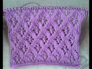 Узор спицами   ажурные ромбики