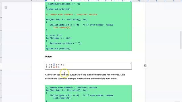 remove method in ArrayList