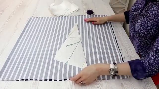 Как совмещать полоски при раскрое. Фишки работы с тканью в полоску