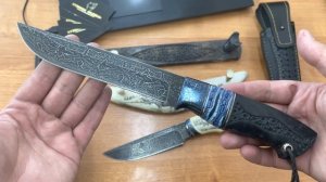 САМЫЕ ДОРОГИЕ АВТОРСКИЕ НОЖИ / Мозаичный Дамаск с никелем / Кузница Медведь