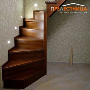 Облицовка металлического каркаса лестницы деревом Франк - 7
