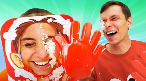 Весёлые игры дома - Челлендж Пирог в Лицо! - Сборник видео приколы в шоу Вики Pie Face Challenge