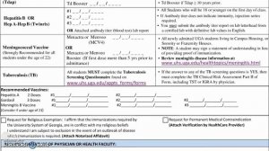 Filling out Health Immunization Documents