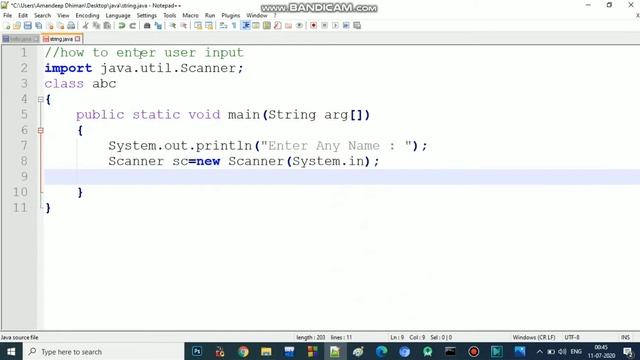 How to enter user input | java programming | Class - 4