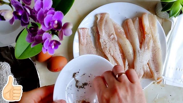 Как пожарить филе мороженой рыбы, минтай.Рецепт