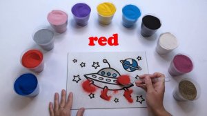 ufo sand painting toys, How to coloring ufo, Colored sand painting ufo, НЛО, летающая тарелка