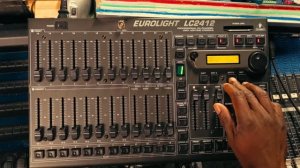 Patching a DMX light on a Behringer Eurolight LC2412 DMX console. Simple version.