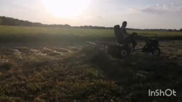 Поперечные грабли для мотоблока. Их работа. смотреть онлайн