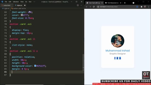 How To Toggle Between Dark and Light Mode using Javascript | Dark & Light Mode User Card UI Design смотреть онлайн