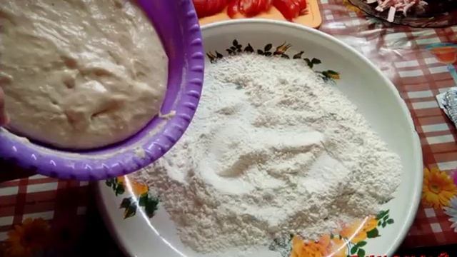 Домашняя пицца . Простой рецепт теста для пиццы.