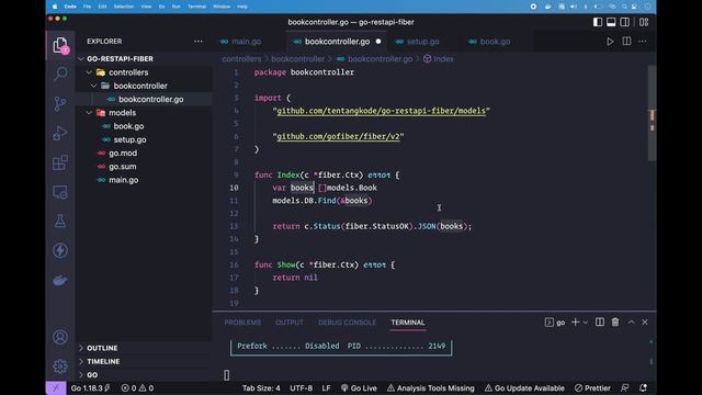 Golang REST API menggunakan Fiber, Gorm, MySQL