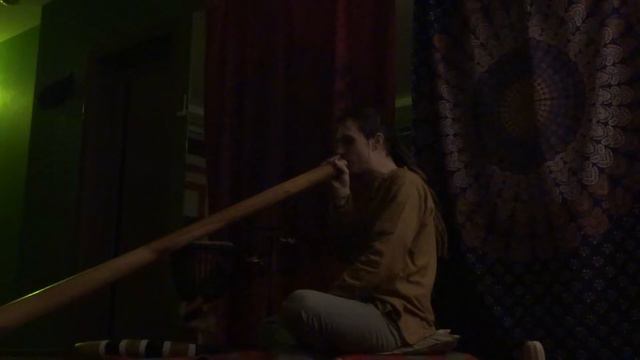 Александр Карнавалов играет на диджериду
