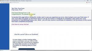 Boater Safety Course FREE online. Final exam thoughts.