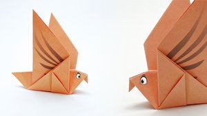 Голубь из бумаги оригами. Схема сборки