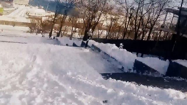 Сноубординг в Одессе, Потемкинская лестница, 30/12/2014 смотреть онлайн