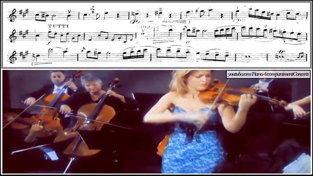 Mozart, violín concerto no. 5 in A Major, Anne Sophie Mutter  | SHEET MUSIC, Piano Accompaniment смотреть онлайн