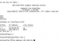 Настройка IP-адреса на коммутаторе D-Link DGS-3130