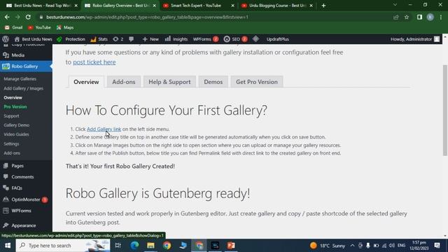 How to create image gallery in WordPress? Image Gallery in WordPress | Urdu Blogging Course
