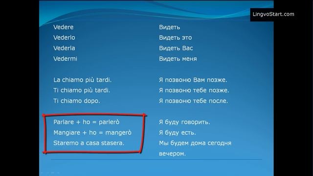 Итальянский язык Урок 10