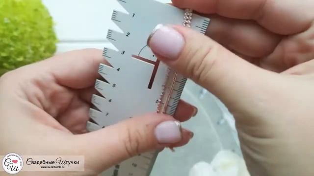 Свадебные серьги "Ниточки счастья" (золотистый)