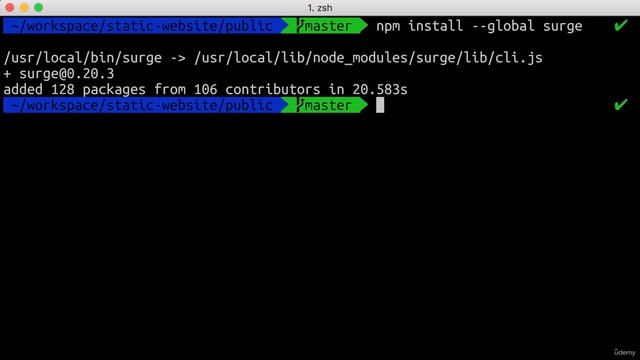 Udemy. Gitlab CI/CD. 17. Deployment using surge.sh смотреть онлайн