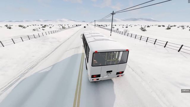 ПАССАЖИРЫ НЕ ЗНАЮТ, ЧТО У АВТОБУСА ЛЕТНЯЯ РЕЗИНА В ГОЛОЛЕД | BeamNG.drive смотреть онлайн