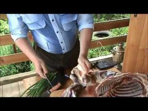 Разделка барана. Нож ручной ковки "Грибник"