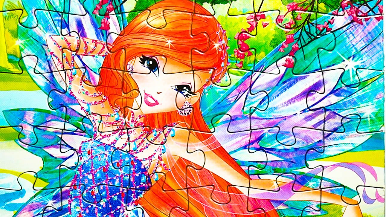 Клуб Винкс Блум - собираем пазлы для детей - Winx Club Bloom Puzzle for kids Раскрашка ТВ смотреть онлайн