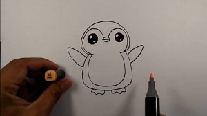 How to draw a penguin easy for beginners | Simple Animal Drawing