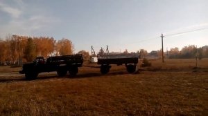 Въезд в гараж задним ходом на грузовике Зил 131 с прицепом "СЕ".