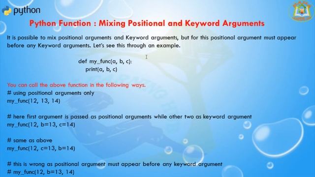 Lesson - 26 : Python3 - Python Function : Keyword arguments, Mixing Positional and Keyword Argument